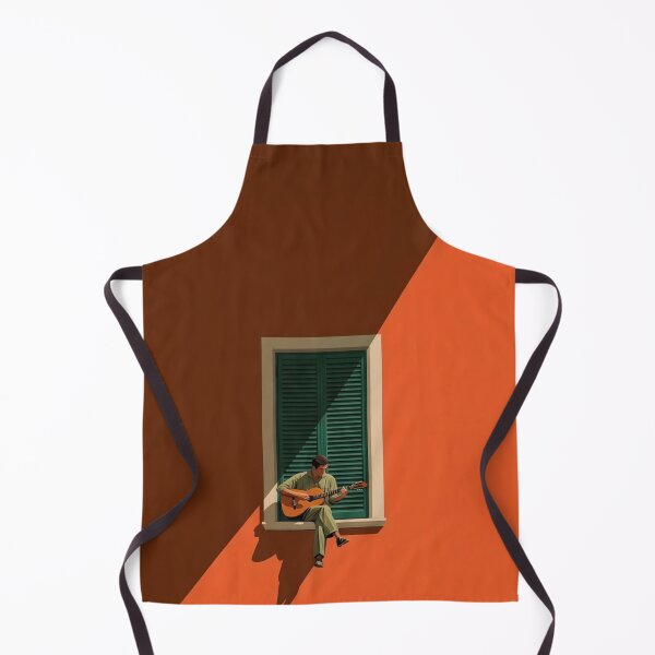 Item preview, Guitarist at Window | Minimalist Architecture Art | Warm Terracotta Aesthetic | Mediterranean Sunset Mood designed and sold by DESIGN DIMENSION .