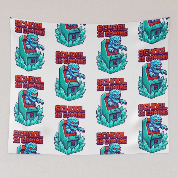Item preview, School Is Coming Ice Zombie Pixel Art Arcade designed and sold by questark.
