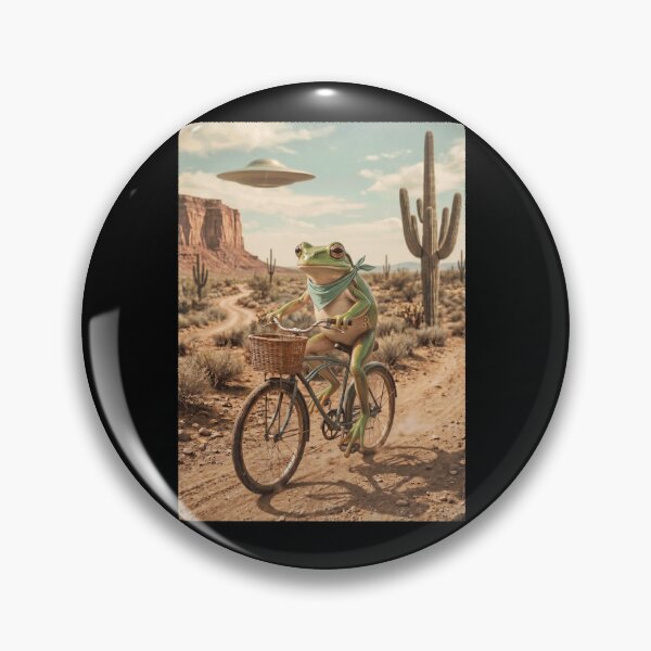 Item preview, Frog Riding Bike Wild West Western UFO Animal Lover designed and sold by dian-rody-crest.