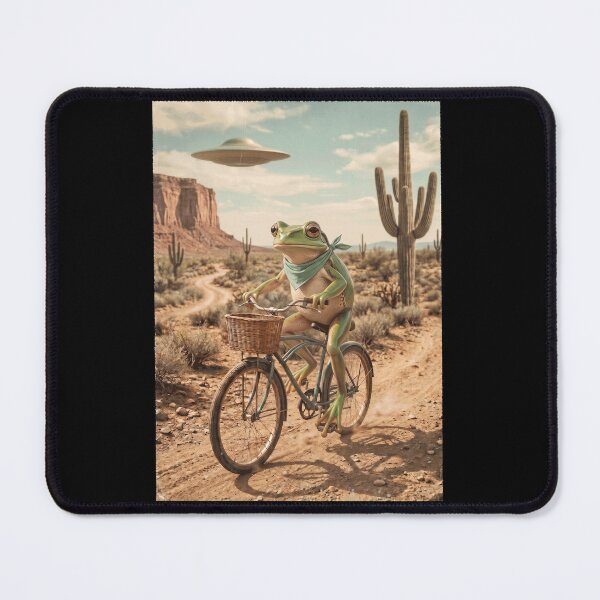Item preview, Frog Riding Bike Wild West Western UFO Animal Lover designed and sold by dian-rody-crest.