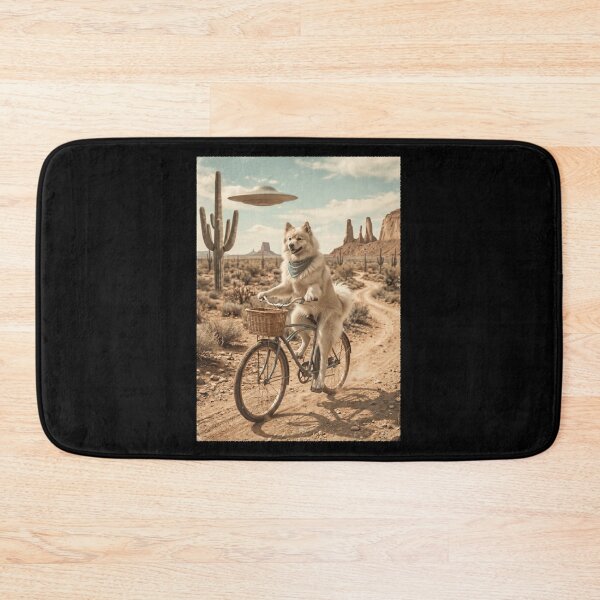 Item preview, German Spitz Riding Bike Wild West Western UFO Dog Lover designed and sold by dian-rody-crest.