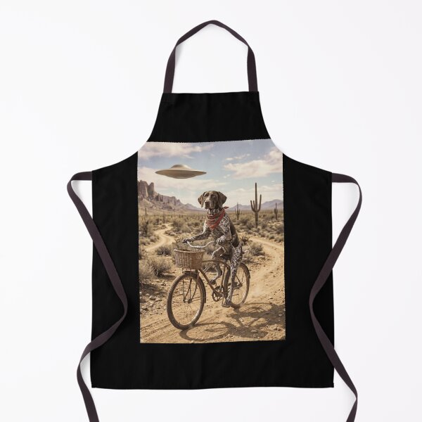 Item preview, German Shorthaired Pointer Riding Bike Wild West Western UFO Dog Lover designed and sold by dian-rody-crest.