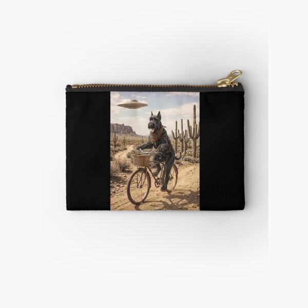 Item preview, Giant Schnauzer Riding Bike Wild West Western UFO Dog Lover designed and sold by dian-rody-crest.