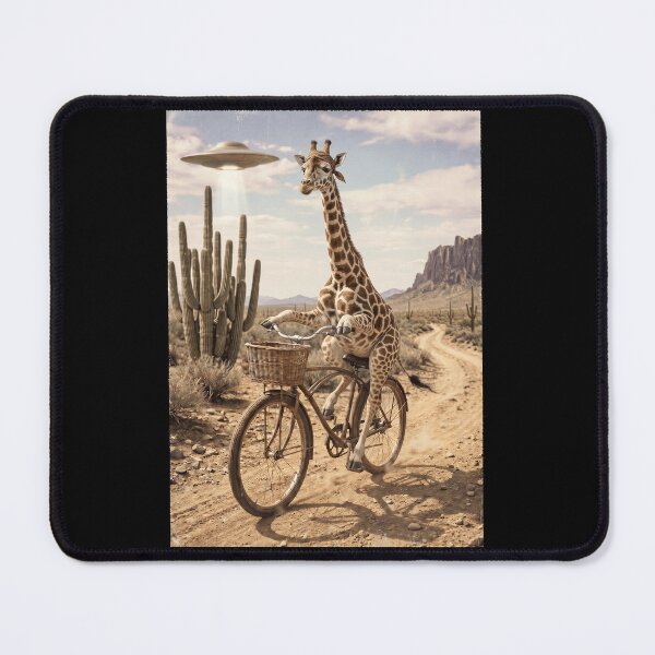 Item preview, Giraffe Riding Bike Wild West Western UFO Animal Lover designed and sold by dian-rody-crest.