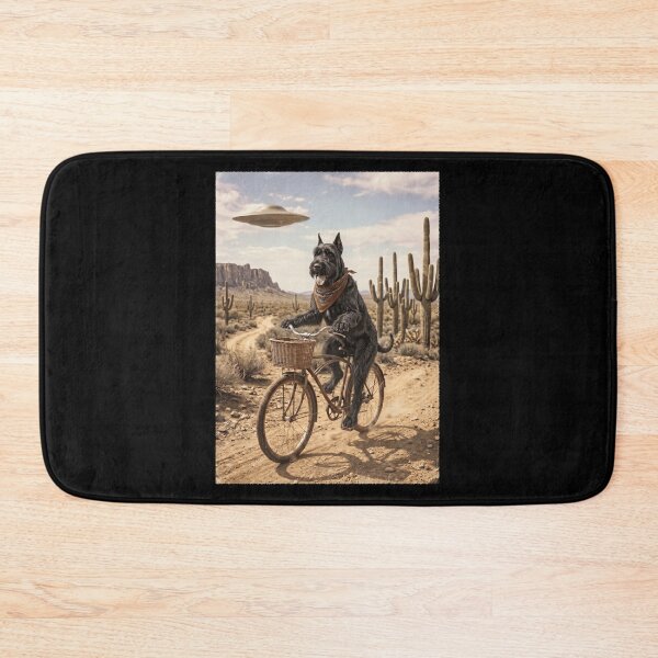 Item preview, Giant Schnauzer Riding Bike Wild West Western UFO Dog Lover designed and sold by dian-rody-crest.
