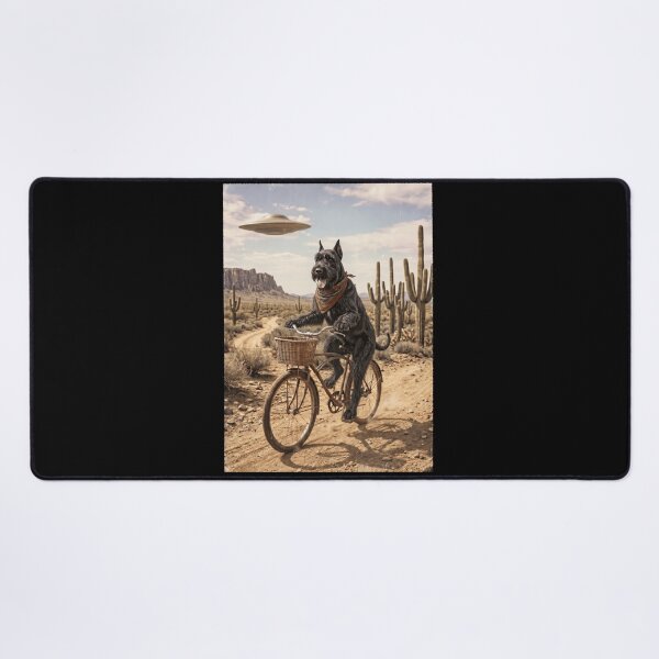 Item preview, Giant Schnauzer Riding Bike Wild West Western UFO Dog Lover designed and sold by dian-rody-crest.