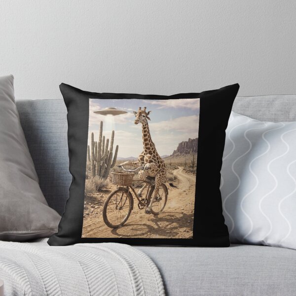 Item preview, Giraffe Riding Bike Wild West Western UFO Animal Lover designed and sold by dian-rody-crest.