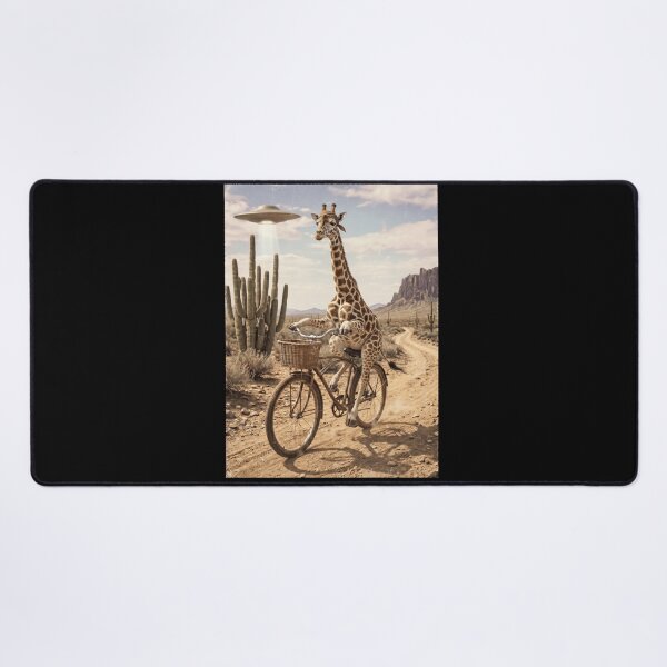 Item preview, Giraffe Riding Bike Wild West Western UFO Animal Lover designed and sold by dian-rody-crest.