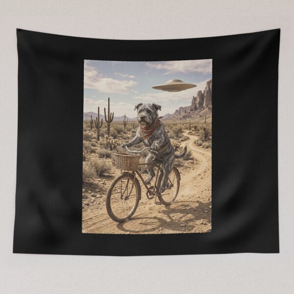 Item preview, Glen of Imaal Terrier Riding Bike Wild West Western UFO Dog Lover designed and sold by dian-rody-crest.