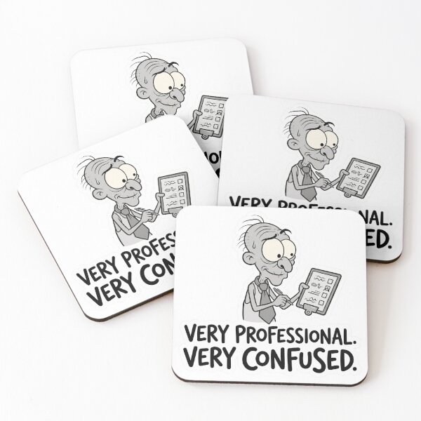 Item preview, Very Professional Very Confused Funny Work Humor designed and sold by CreativeArtisanPrints Shop.