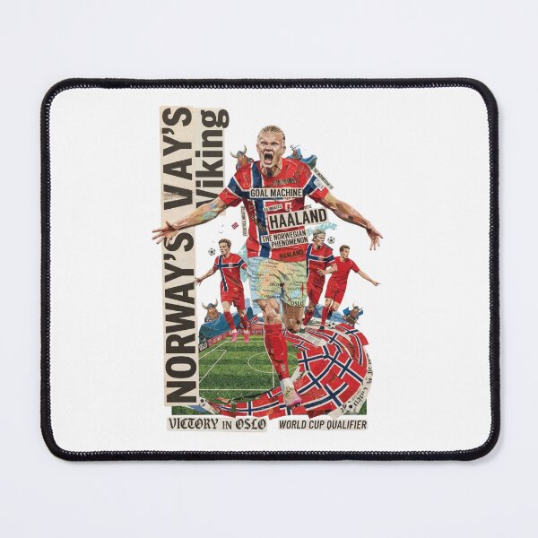 Item preview, Erling Haaland Norway Viking Paper Collage Football Art designed and sold by annaarthk.