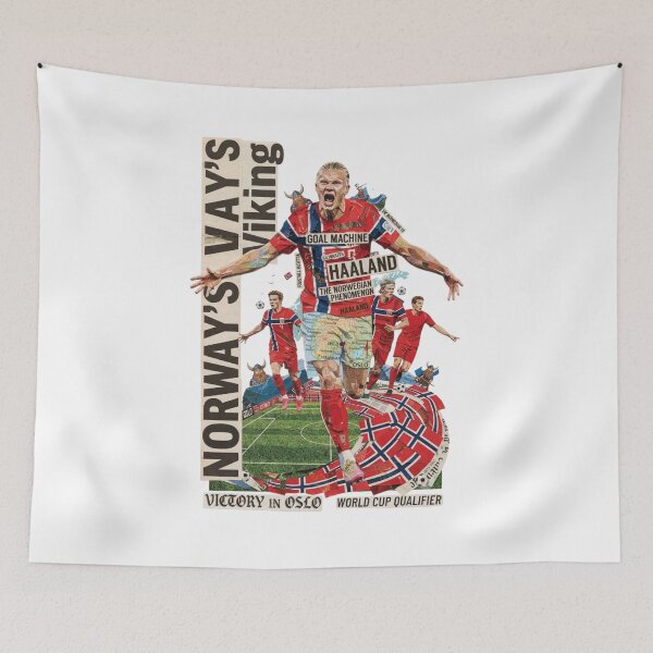 Item preview, Erling Haaland Norway Viking Paper Collage Football Art designed and sold by annaarthk.
