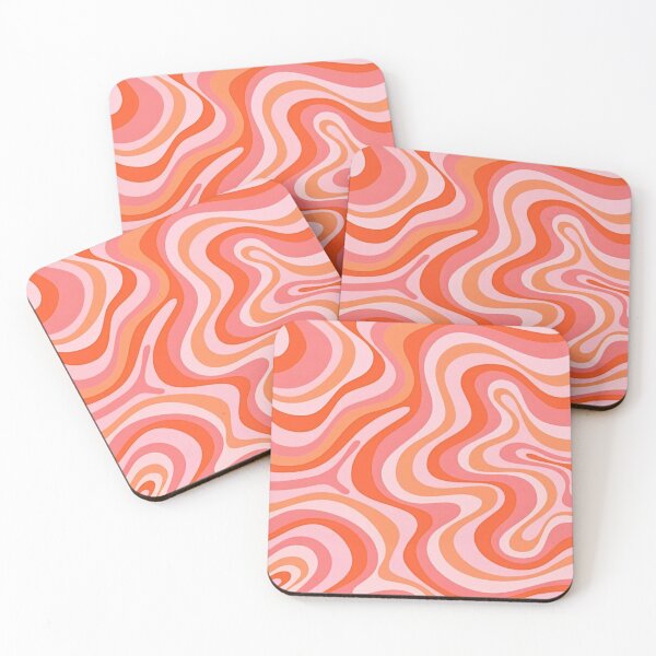 Item preview, Liquid Swirl Retro Abstract in pinks and peach tones, Light Blush, Cream, and White designed and sold by Differenceee.
