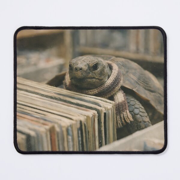 Item preview, Turtle Searching for an Old Music Record Wall Art | Whimsical Sea Turtle Explorer | Retro Photography Aesthetic Vintage Print designed and sold by PaintedPixels01.
