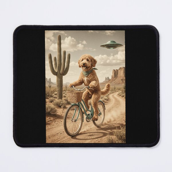 Item preview, Goldendoodle Riding Bike Wild West Western UFO Dog Lover designed and sold by dian-rody-crest.