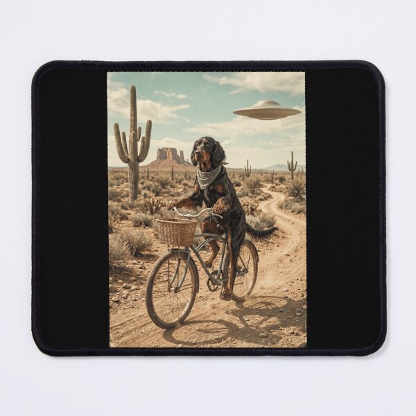 Item preview, Gordon Setter Riding Bike Wild West Western UFO Dog Lover designed and sold by dian-rody-crest.
