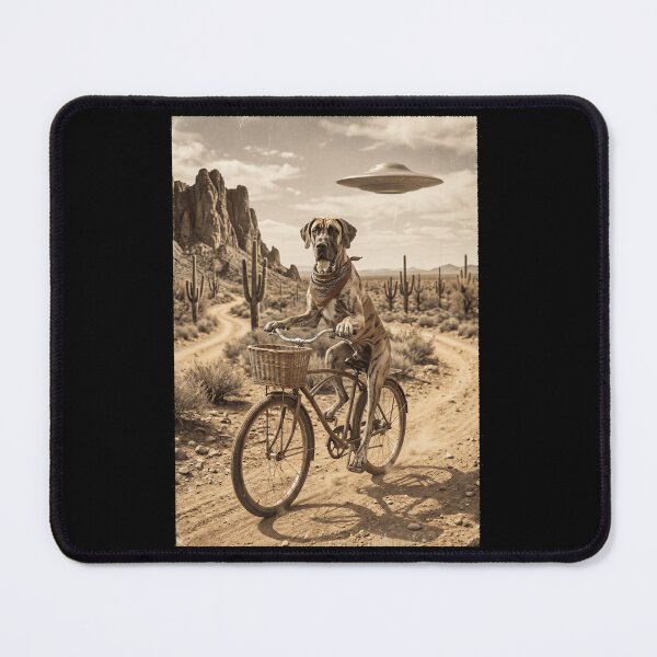 Item preview, Great Dane Riding Bike Wild West Western UFO Dog Lover designed and sold by dian-rody-crest.