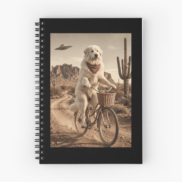 Item preview, Great Pyrenees Riding Bike Wild West Western UFO Dog Lover designed and sold by dian-rody-crest.