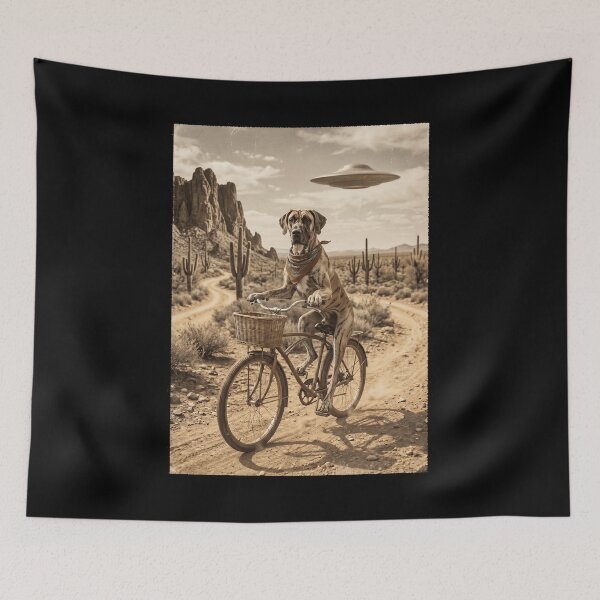 Item preview, Great Dane Riding Bike Wild West Western UFO Dog Lover designed and sold by dian-rody-crest.