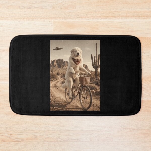 Item preview, Great Pyrenees Riding Bike Wild West Western UFO Dog Lover designed and sold by dian-rody-crest.