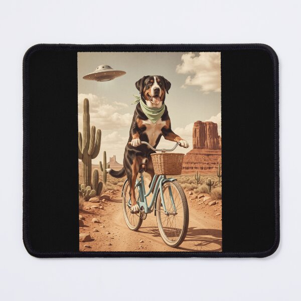 Item preview, Greater Swiss Mountain Dog Riding Bike Wild West Western UFO Dog Lover designed and sold by dian-rody-crest.
