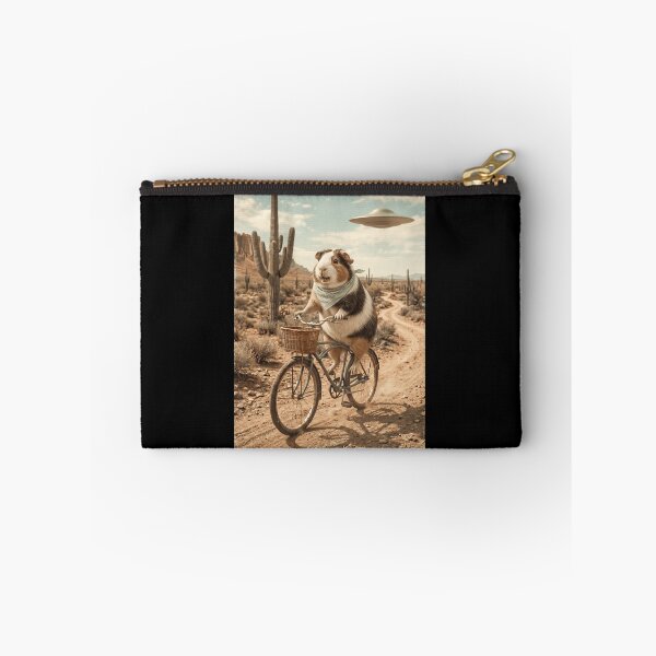 Item preview, Guinea Pig Riding Bike Wild West Western UFO Animal Lover designed and sold by dian-rody-crest.