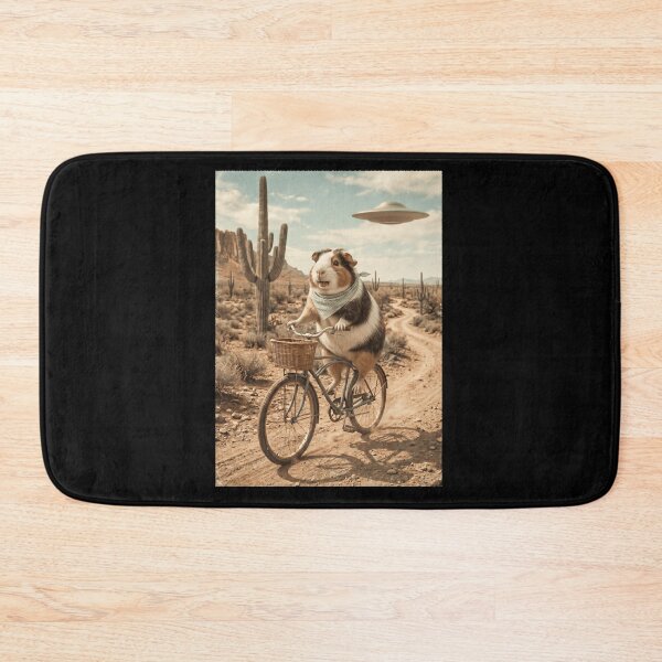 Item preview, Guinea Pig Riding Bike Wild West Western UFO Animal Lover designed and sold by dian-rody-crest.
