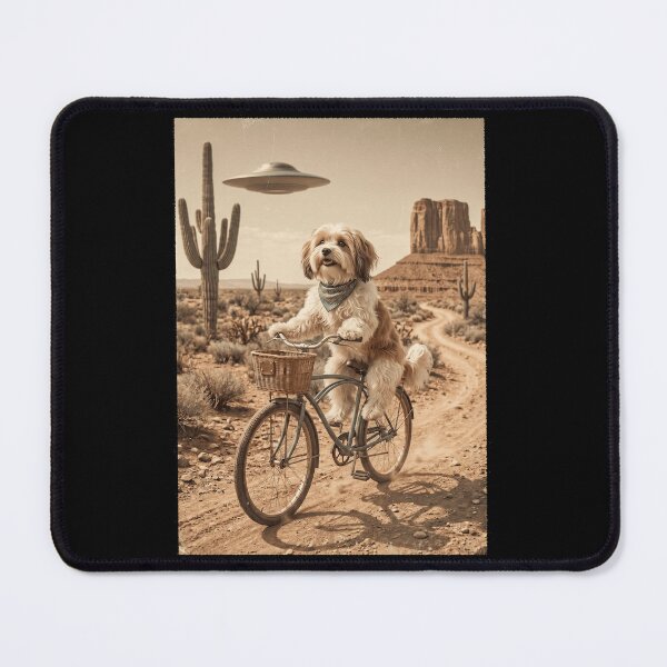 Item preview, Havanese Riding Bike Wild West Western UFO Dog Lover designed and sold by dian-rody-crest.