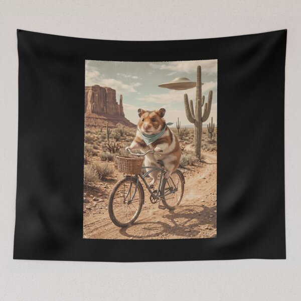 Item preview, Hamster Riding Bike Wild West Western UFO Animal Lover designed and sold by dian-rody-crest.