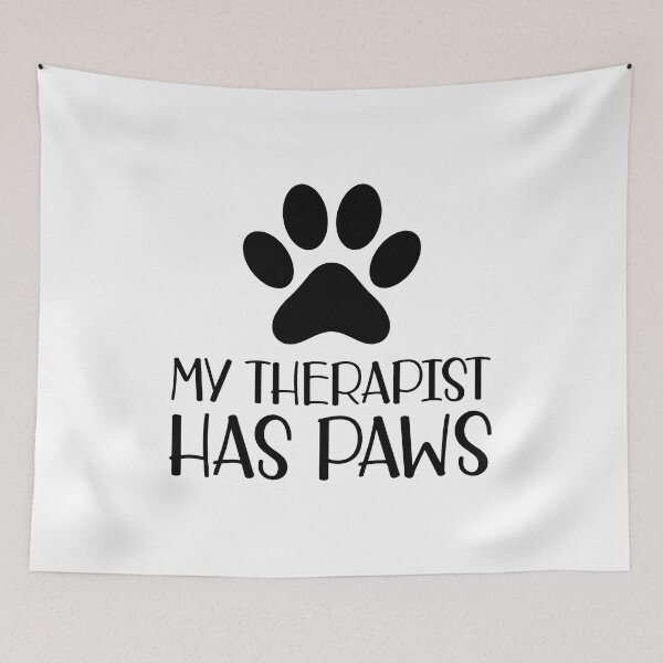 Item preview, My Therapist Has Paws Paw Print Pet Lover Funny Quote designed and sold by Dmo3HarkoArt.