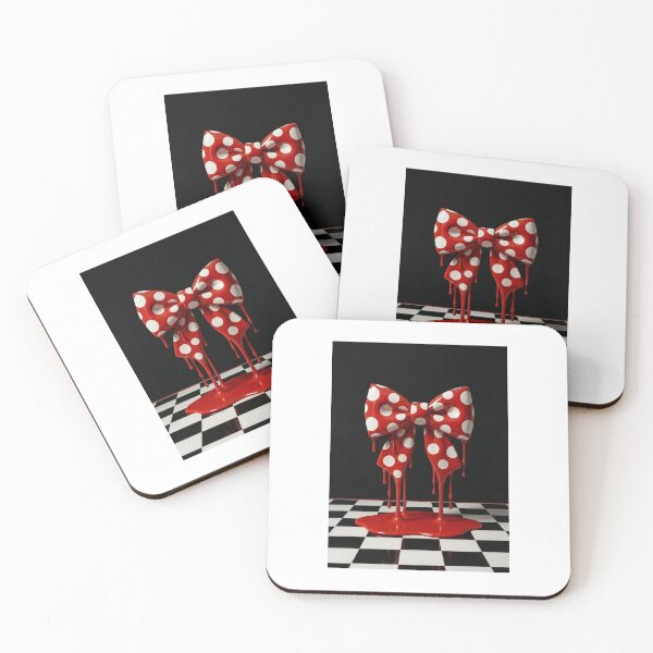 Item preview, Melting Red Polka Dot Bow Coquette Pop Art designed and sold by YourColorsWall.