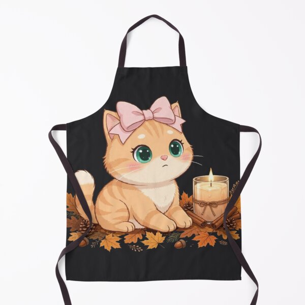 Item preview, Cute Fall Candle Cat Autumn Cozy Leaves Cinnamon designed and sold by Moody Vibes Studio.