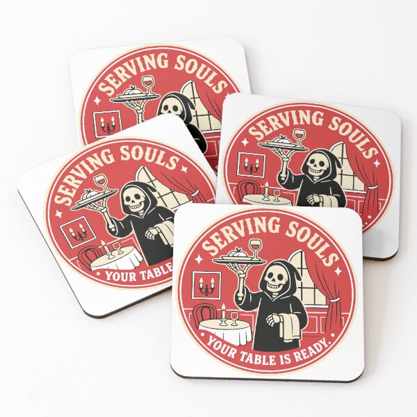 Item preview, Serving Souls Grim Reaper Waiter Badge designed and sold by Simon-art-land.