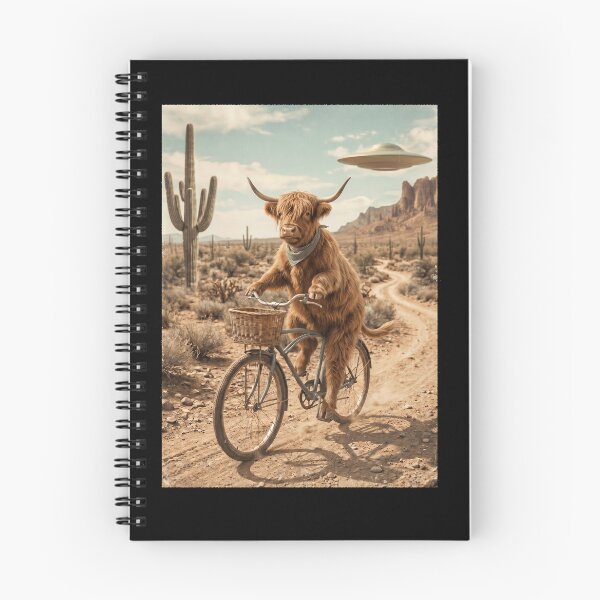 Item preview, Highland Cow Riding Bike Wild West Western UFO Animal Lover designed and sold by dian-rody-crest.