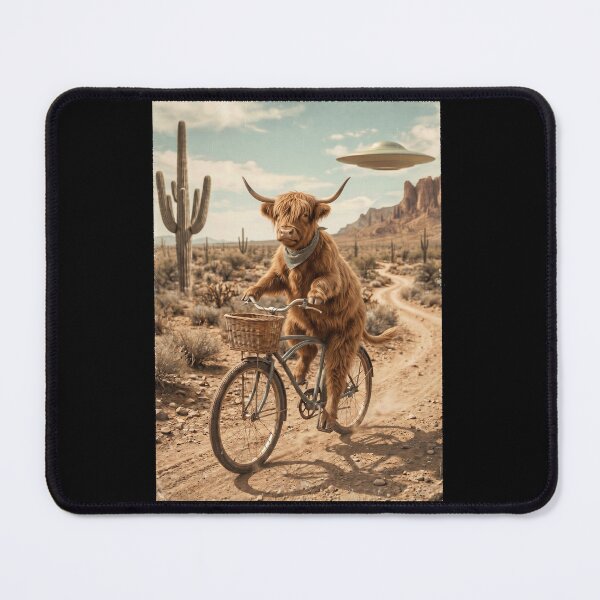 Item preview, Highland Cow Riding Bike Wild West Western UFO Animal Lover designed and sold by dian-rody-crest.