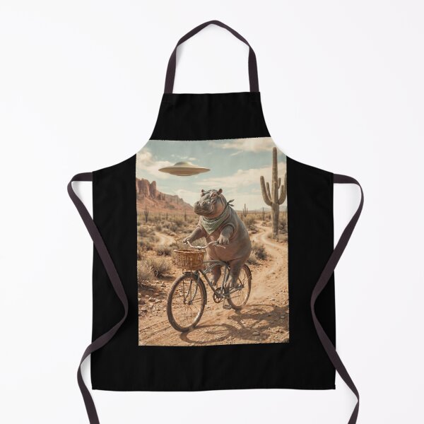 Item preview, Hippo Riding Bike Wild West Western UFO Animal Lover designed and sold by dian-rody-crest.