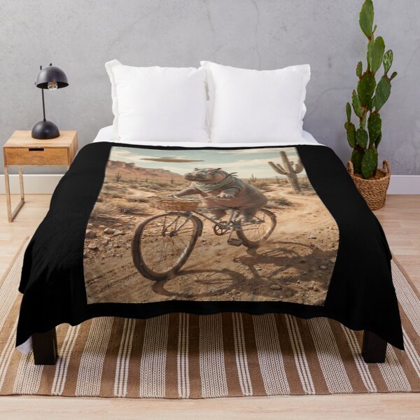 Item preview, Hippo Riding Bike Wild West Western UFO Animal Lover designed and sold by dian-rody-crest.