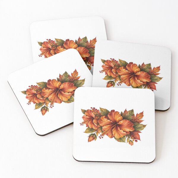 Item preview, Autumn Harvest Hibiscus Bouquet | Botanical Watercolor designed and sold by Nolmo.