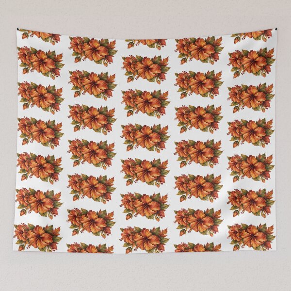 Item preview, Autumn Harvest Hibiscus Bouquet | Botanical Watercolor designed and sold by Nolmo.