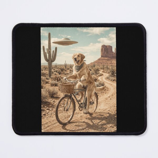 Item preview, Hovawart Riding Bike Wild West Western UFO Dog Lover designed and sold by dian-rody-crest.