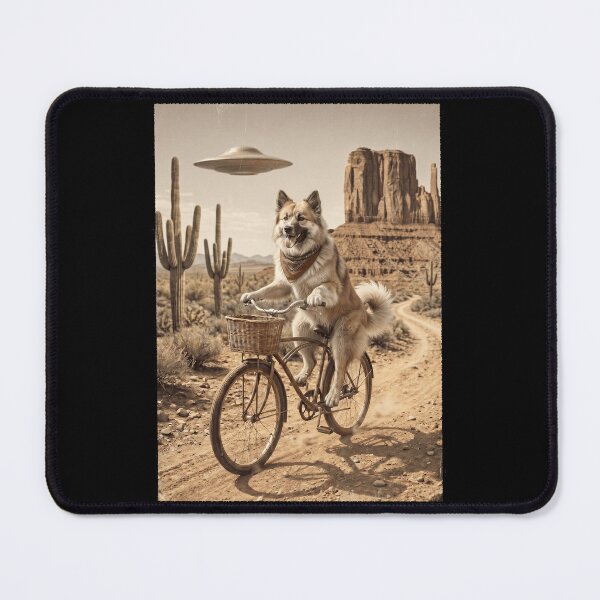 Item preview, Icelandic Sheepdog Riding Bike Wild West Western UFO Dog Lover designed and sold by dian-rody-crest.