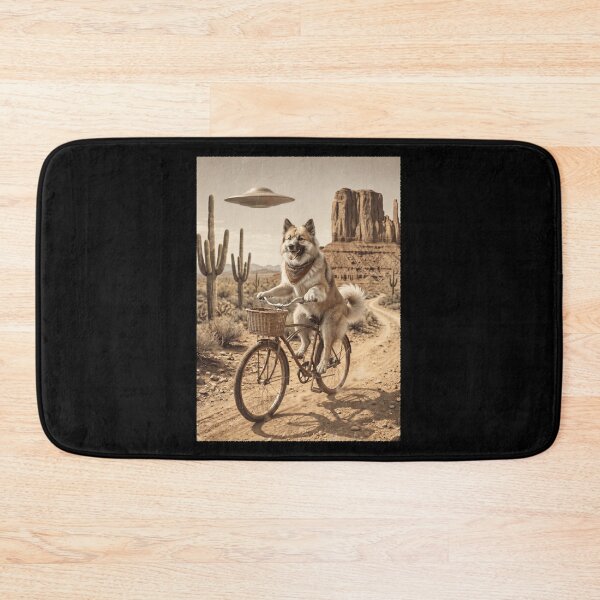 Item preview, Icelandic Sheepdog Riding Bike Wild West Western UFO Dog Lover designed and sold by dian-rody-crest.