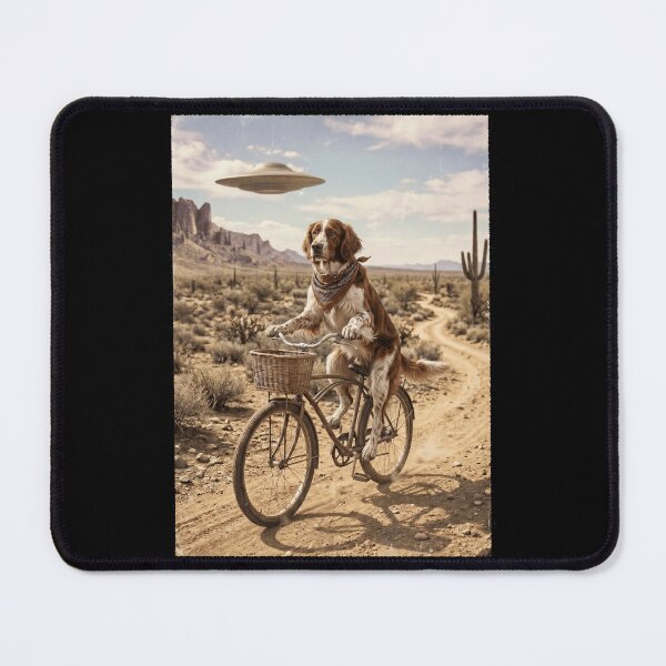 Item preview, Irish Red And White Setter Riding Bike Wild West Western UFO Dog Lover designed and sold by dian-rody-crest.