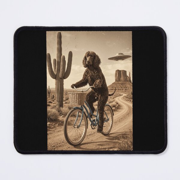 Item preview, Irish Water Spaniel Riding Bike Wild West Western UFO Dog Lover designed and sold by dian-rody-crest.