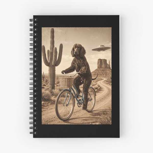 Item preview, Irish Water Spaniel Riding Bike Wild West Western UFO Dog Lover designed and sold by dian-rody-crest.