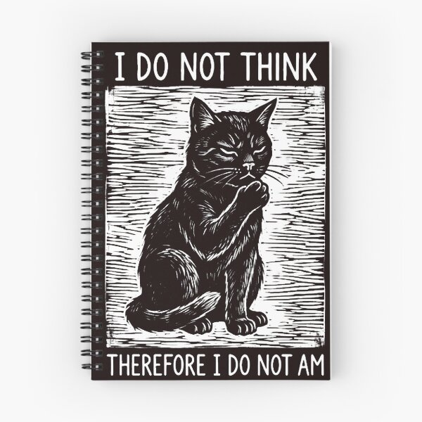 Item preview, I Do Not Think Therefore I Do Not Am Philosophical Black Cat designed and sold by w66aboo.