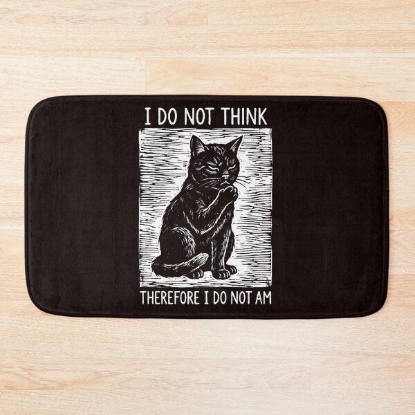 Item preview, I Do Not Think Therefore I Do Not Am Philosophical Black Cat designed and sold by w66aboo.