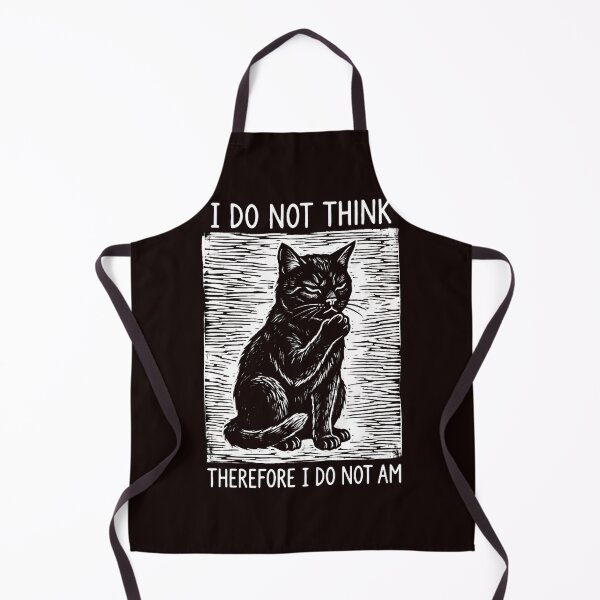 Item preview, I Do Not Think Therefore I Do Not Am Philosophical Black Cat designed and sold by w66aboo.