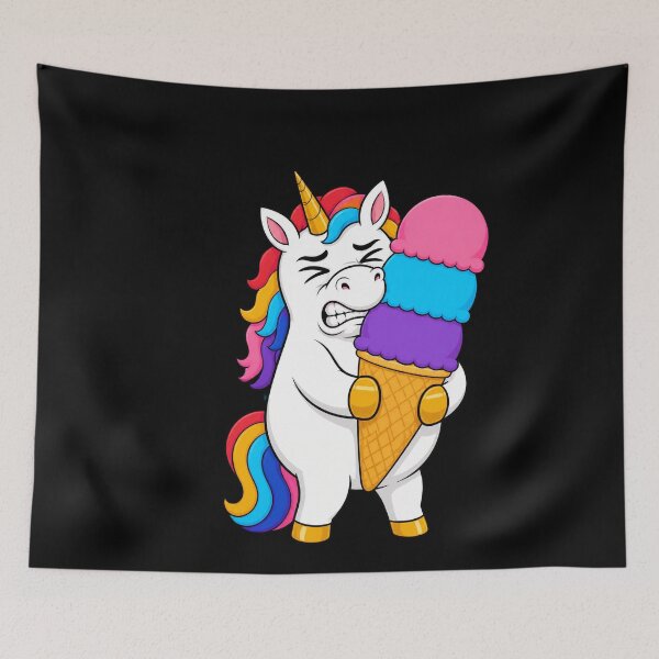 Item preview, Unicorn Brain Freeze Ice Cream Funny Cartoon designed and sold by BoyleDesignShop.