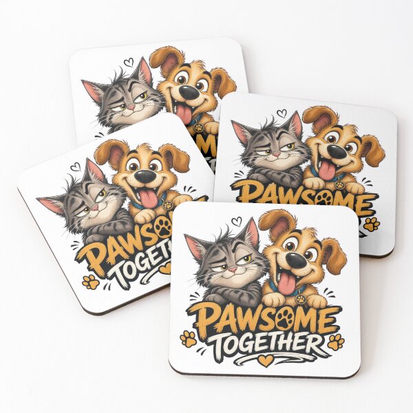 Item preview, Pawsome Together Cat & Dog Shirt | Funny Pet Lovers Cartoon Design Gift designed and sold by cats-dogs1.